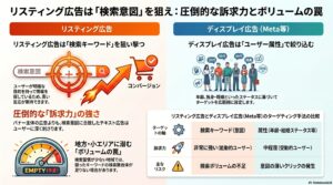 リスティング広告とディスプレイ広告の違い、メリットとデメリットがある